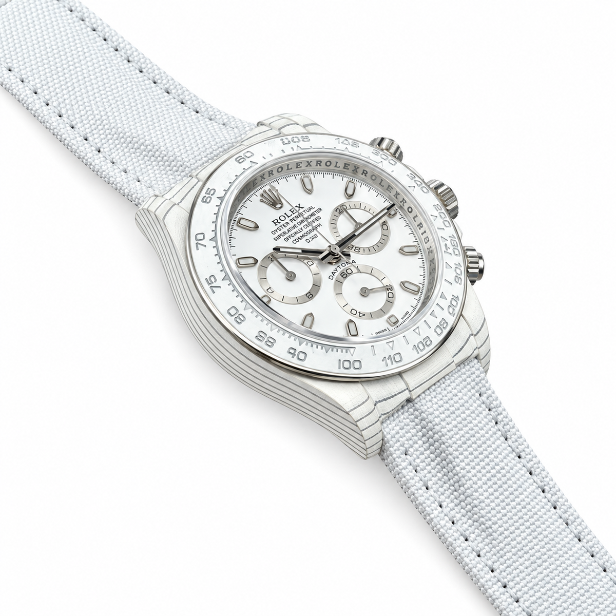 Rolex Daytona Steel White Dial Canvas Strap