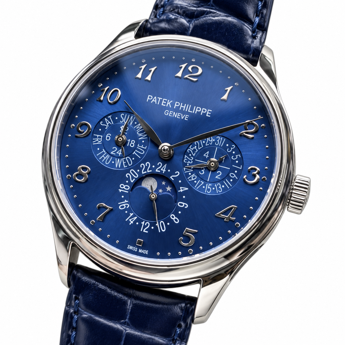 Patek Philippe White Gold Perpetual Calendar Blue Dial