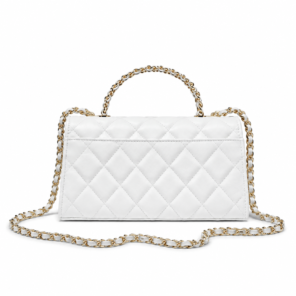 Chanel Quilted Leather Kisslock Flap Crossbody Bag