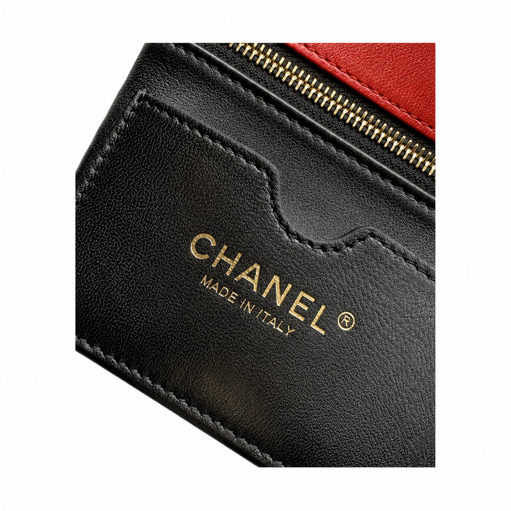 Chanel Scarlet Red Chevron-Quilted Lambskin Envelope Bag | Gold Snap & Black Interior