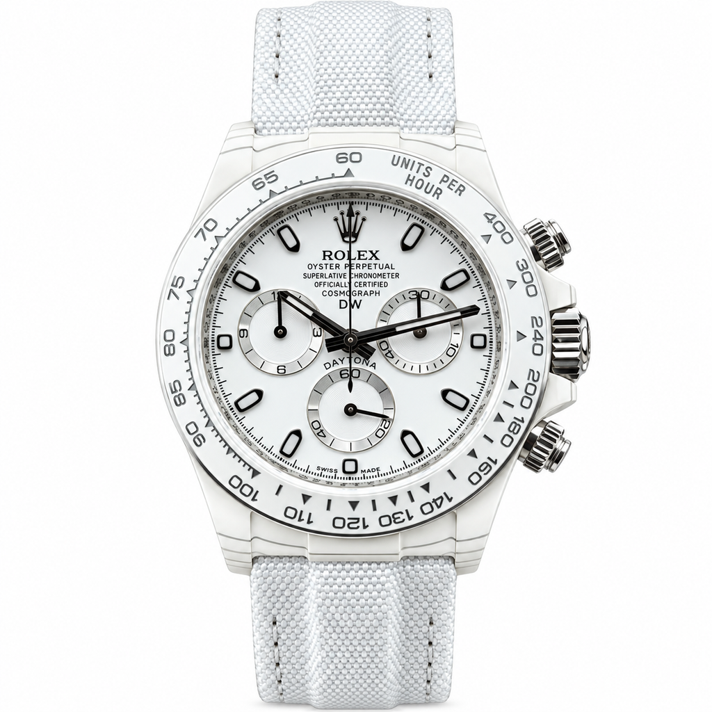 Rolex Daytona Steel White Dial Canvas Strap