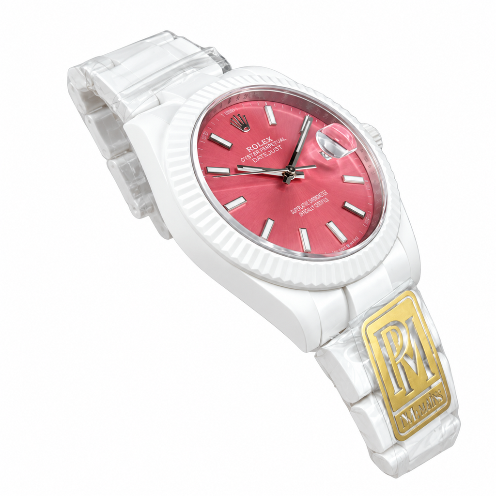 Rolex Datejust 41 White Ceramic Pink Dial