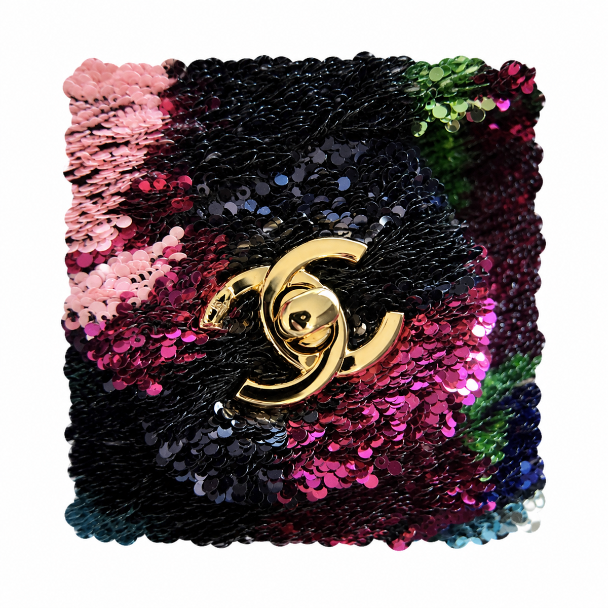 Chanel Multicolor Rainbow Sequin Mini Flap Bag | Gold CC & Chain — 21cm