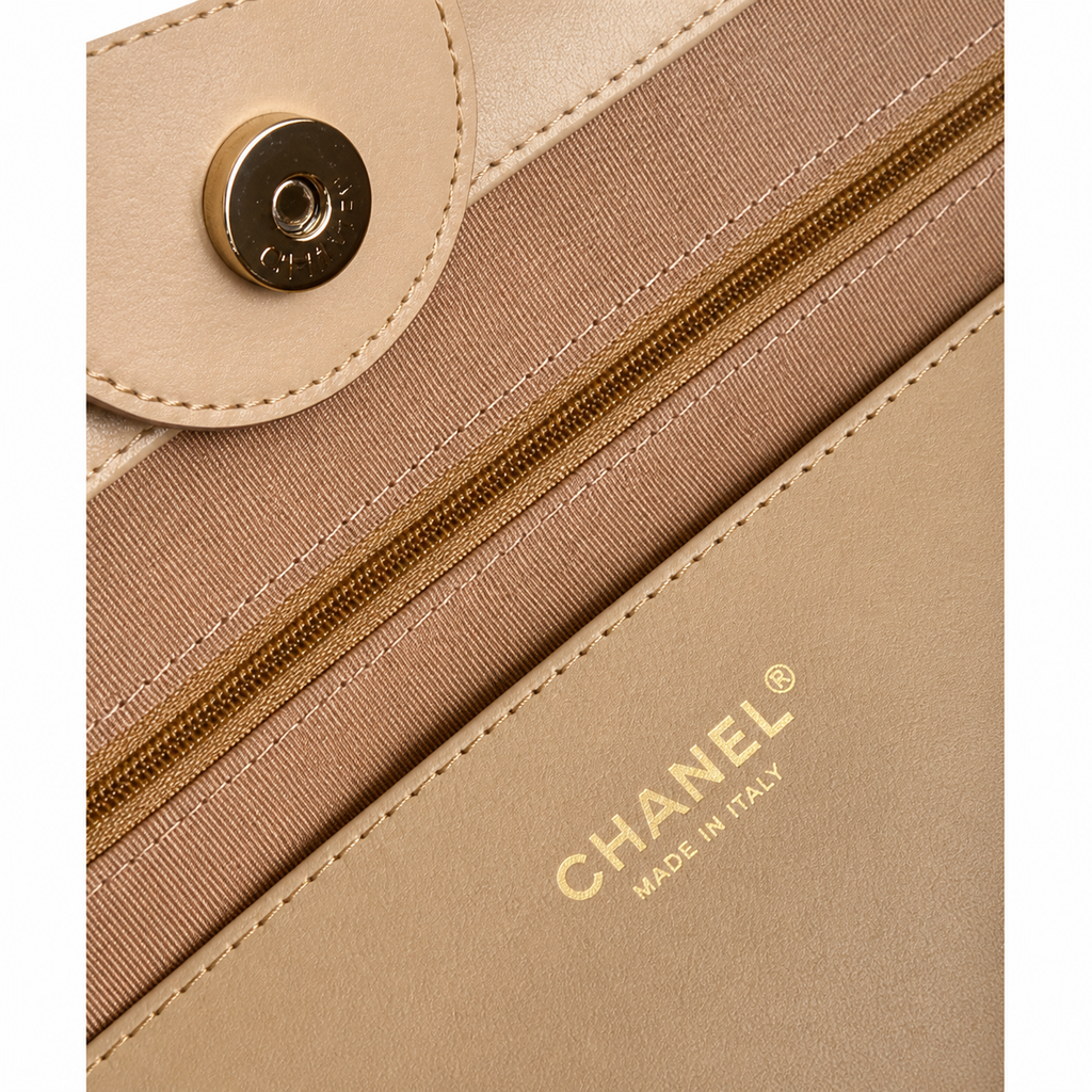 Chanel CC Quilted Wide Tote Bag | Gold Chain Handle — 46cm