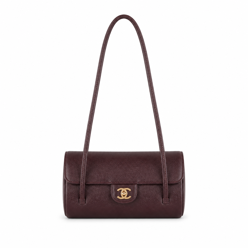 Chanel Dark Chocolate Brown Cylindrical Shoulder Bag | Gold CC — 20cm