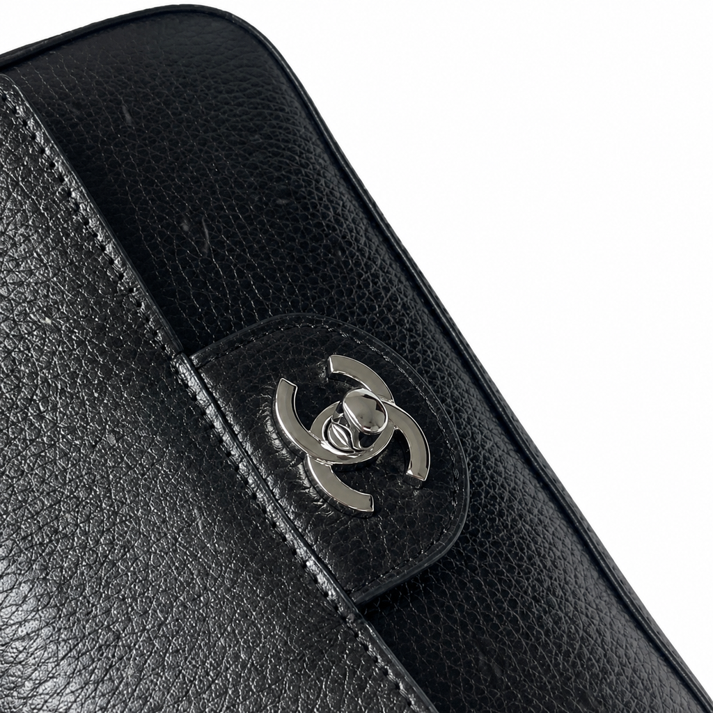 Chanel Black Textured Flap Crossbody Bag