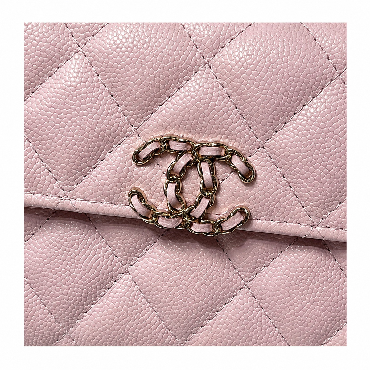 Chanel Baby Pink Fine-Grain Quilted Mini Top Handle Flap Bag | Rose Gold Chain-Texture CC Turn-Lock & Tonal Pink Chain