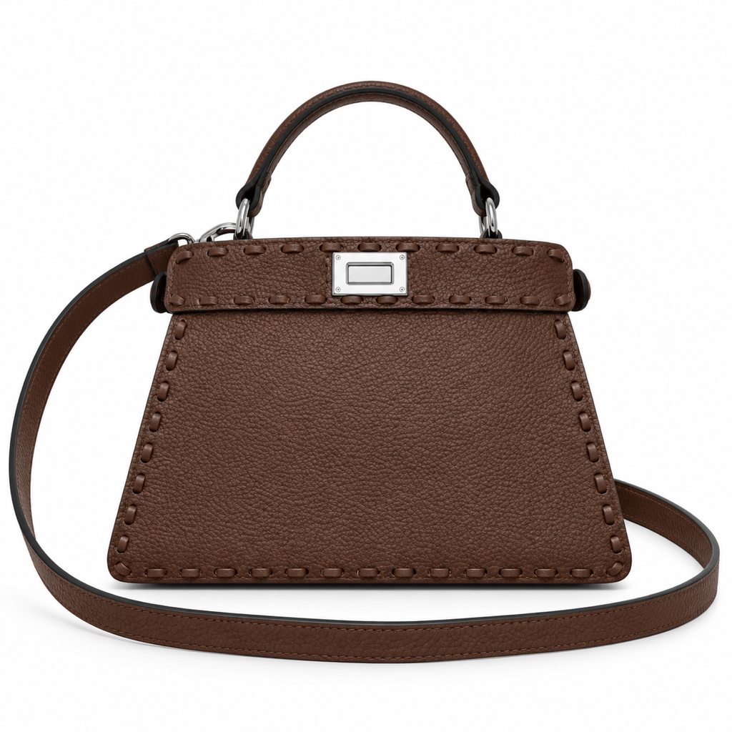 Fendi FF Logo Leather Mini Crossbody Bag 20cm