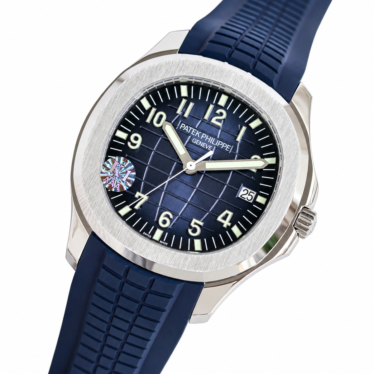 Patek Philippe White Gold Aquanaut Blue Dial Date