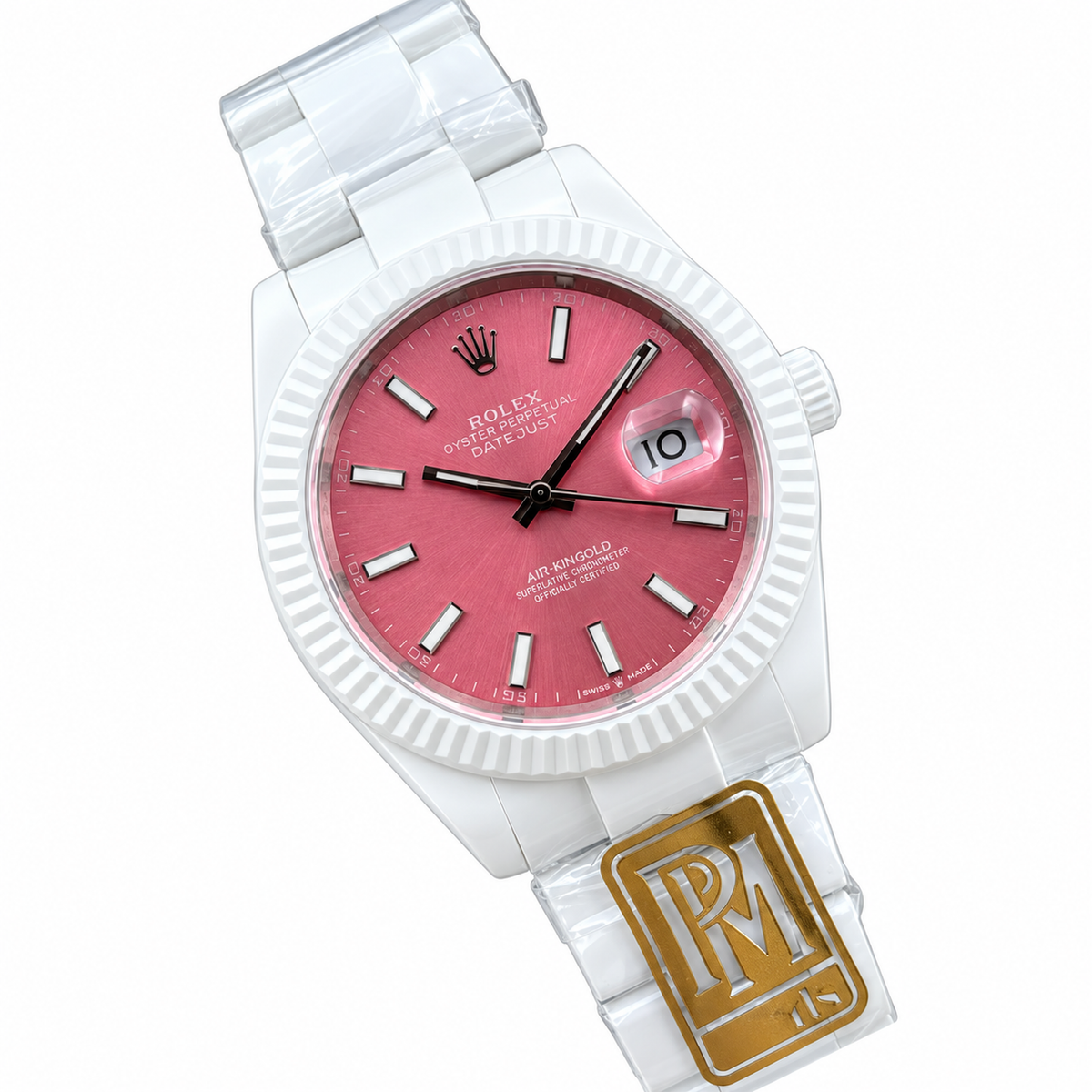 Rolex Datejust 41 White Ceramic Pink Dial