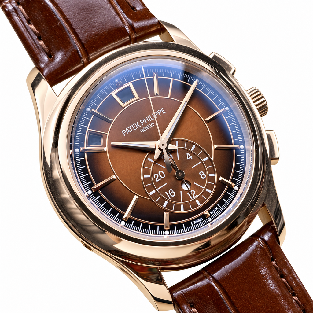 Patek Philippe Complications Rose Gold Chronograph Tobacco Brown Dial 40mm