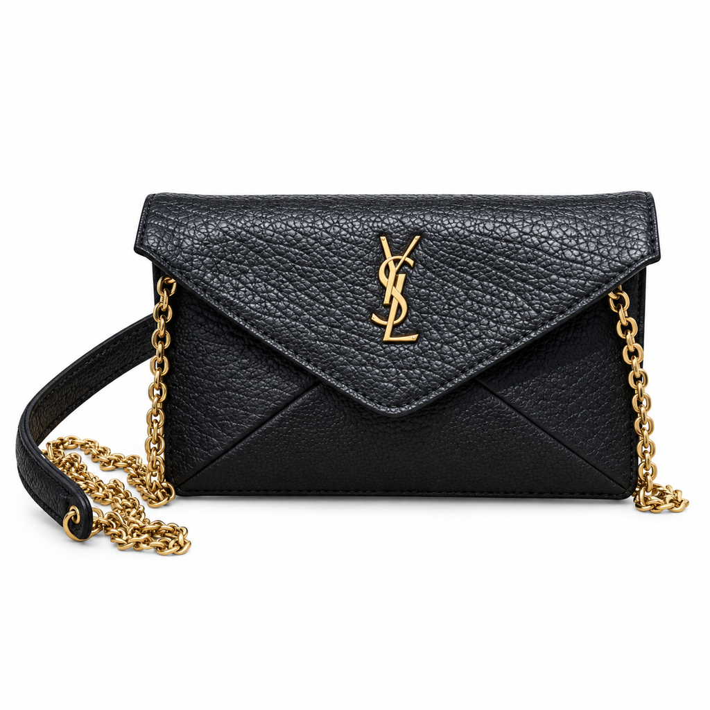YSL Saint Laurent Envelope Mini Chain Crossbody Black