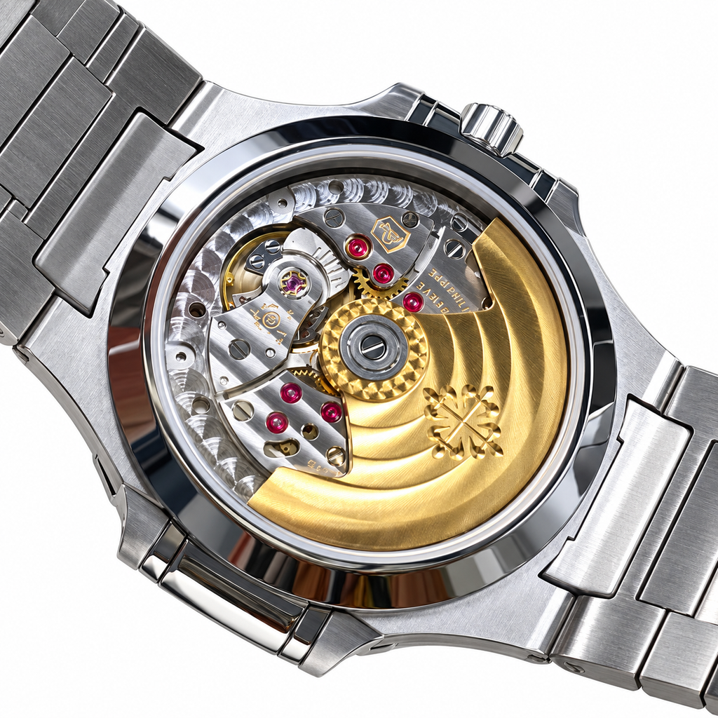 Patek Philippe Nautilus Steel Ruby Baguette Bezel White Dial 35mm