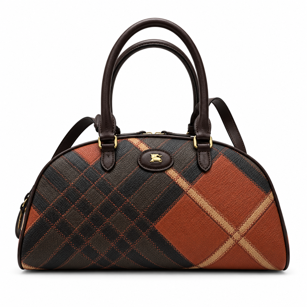 Burberry Autumn Check Equestrian Bowling Bag