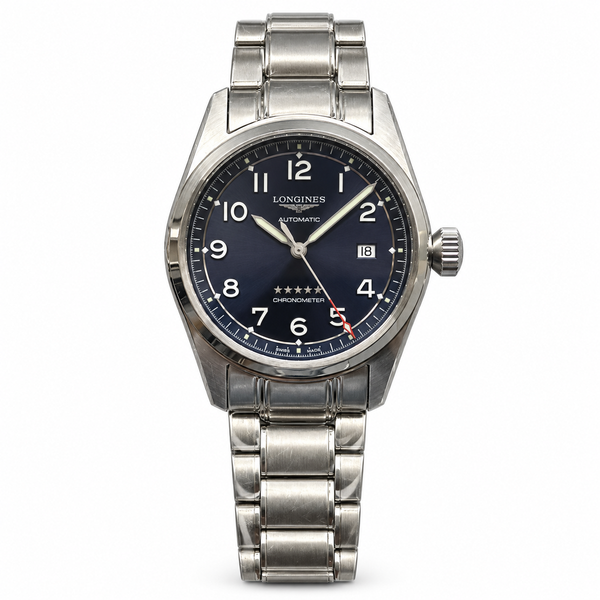 Longines Spirit Blue Dial Steel Bracelet Automatic Chronometer Watch