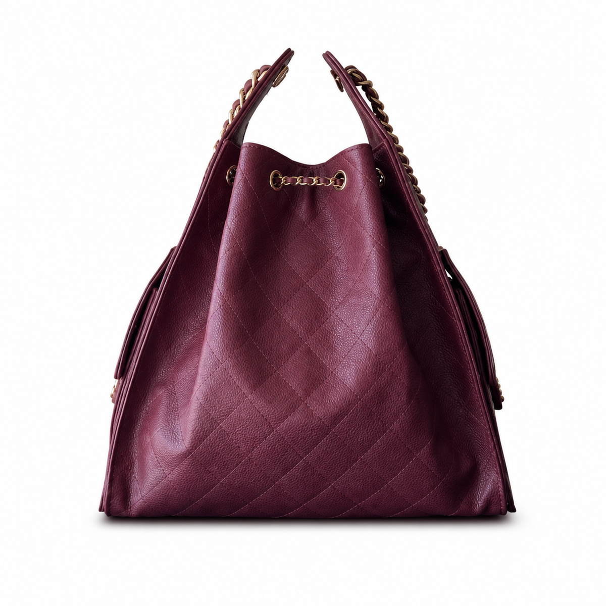 Chanel Classic Quilted Large Top Handle Tote Bag | CC Turn-Lock Chain Strap — 40cm