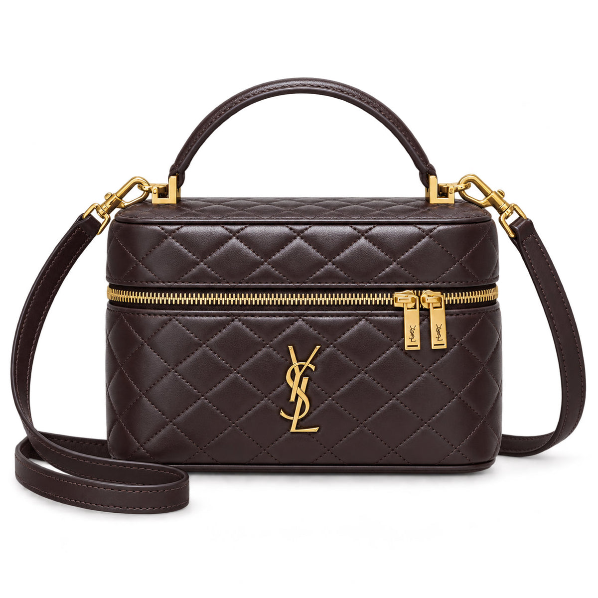 YSL Gaby Vanity Bag – Dark Brown Quilted Leather