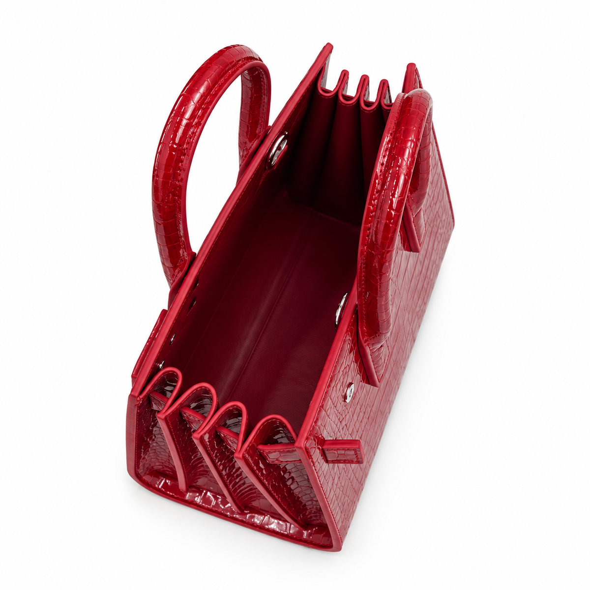 Saint Laurent Sac de Jour Bag – Red Croc Embossed