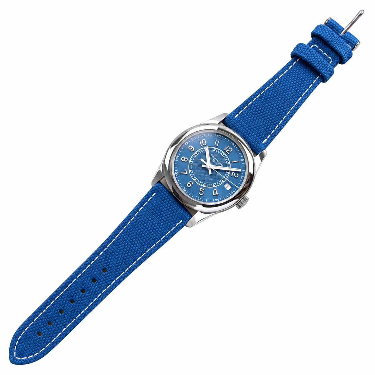 Patek Philippe Calatrava Date 40mm Steel Blue Dial NATO Strap
