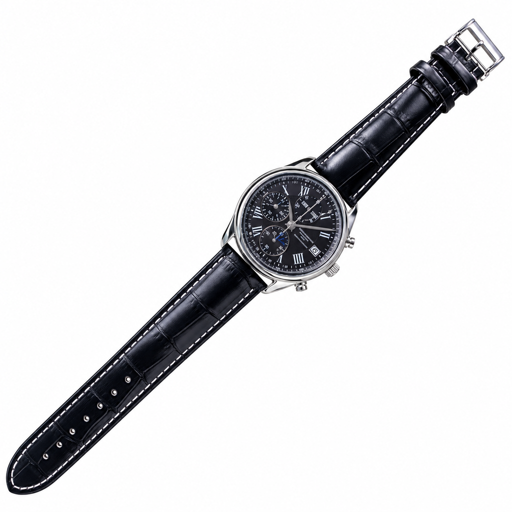 Longines Master Collection Moonphase Chronograph Black Dial