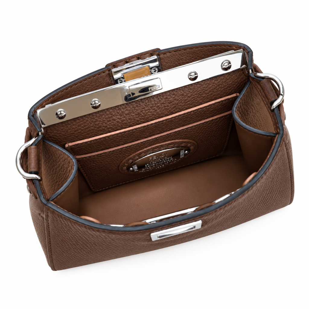 Fendi FF Logo Leather Mini Crossbody Bag 20cm