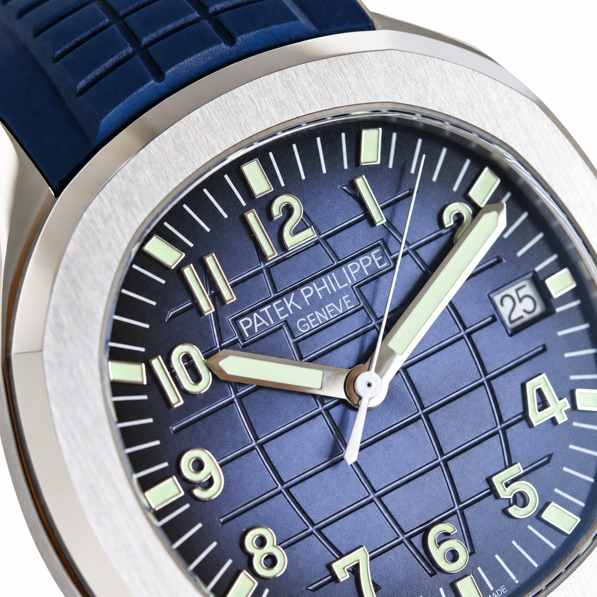 Patek Philippe White Gold Aquanaut Blue Dial Date
