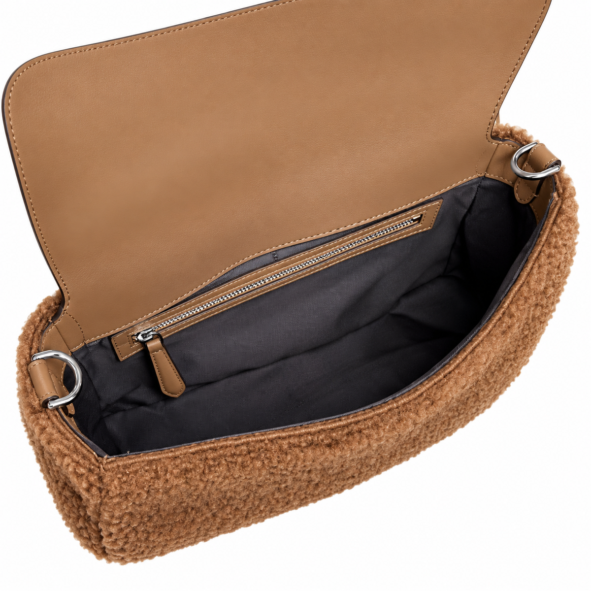 Fendi FF Logo Leather Envelope Clutch Crossbody Bag 27x6x15cm