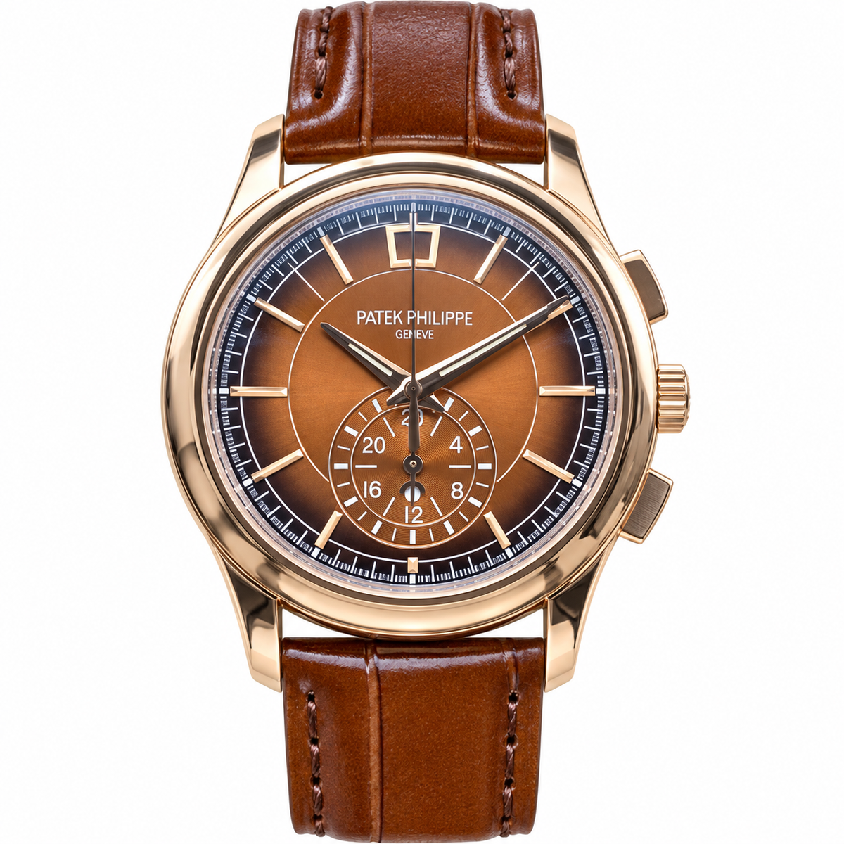 Patek Philippe Complications Rose Gold Chronograph Tobacco Brown Dial 40mm