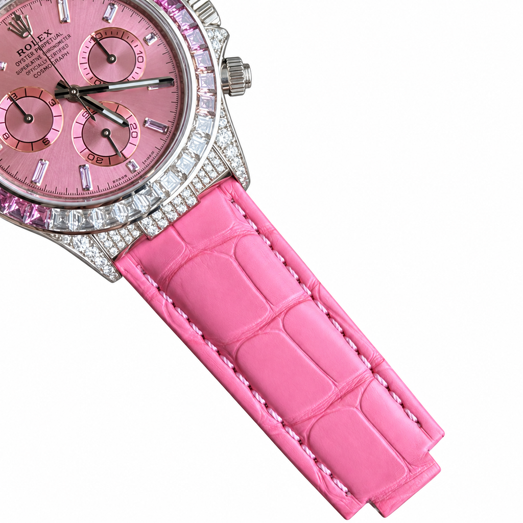 Rolex Daytona Steel Pink Dial Diamond Bezel