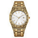 Men's Iced Out Watch – Rose Gold Crystal Diamond Black Dial