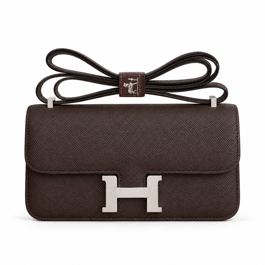 Hermès Lindy 26cm Crossbody Bag – Ebony & Silver | Dark Luxury Leather