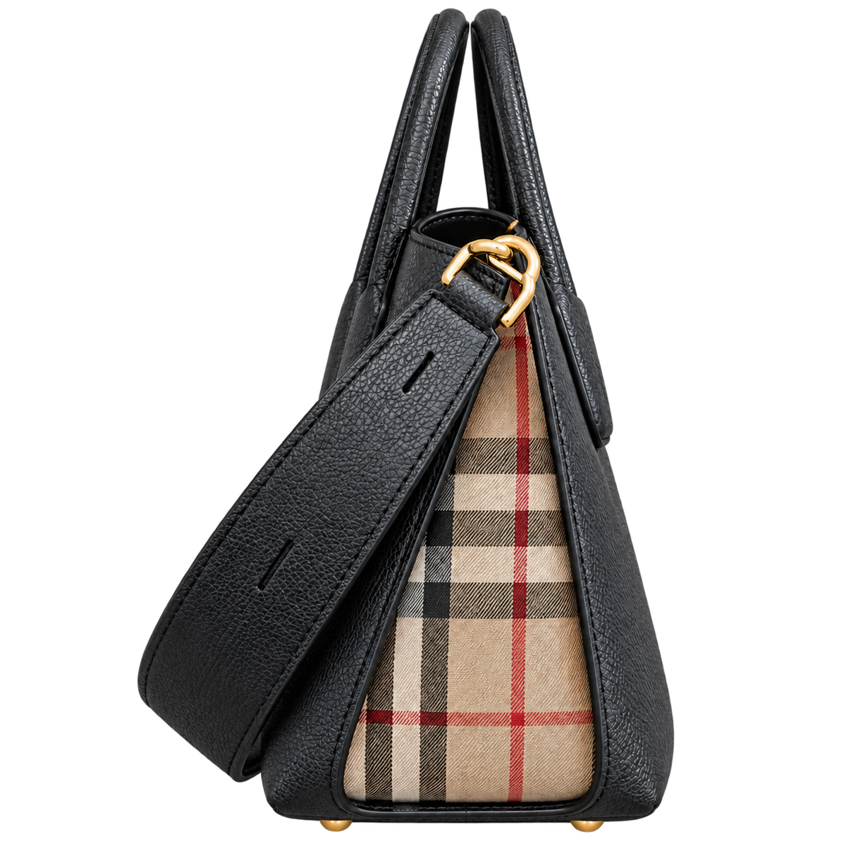 Burberry Midnight Check Panel Top Handle Bag
